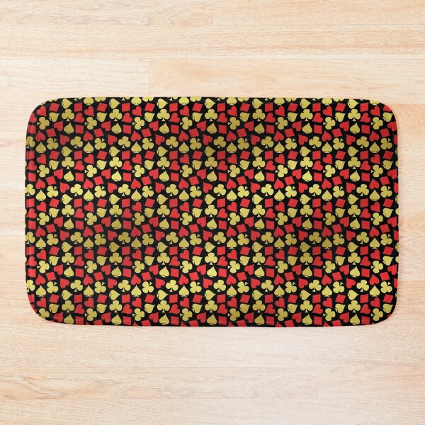 Item preview, Poker Card Suits Las Vegas Casino Gambler Red Gold Pattern designed and sold by emkayhess.