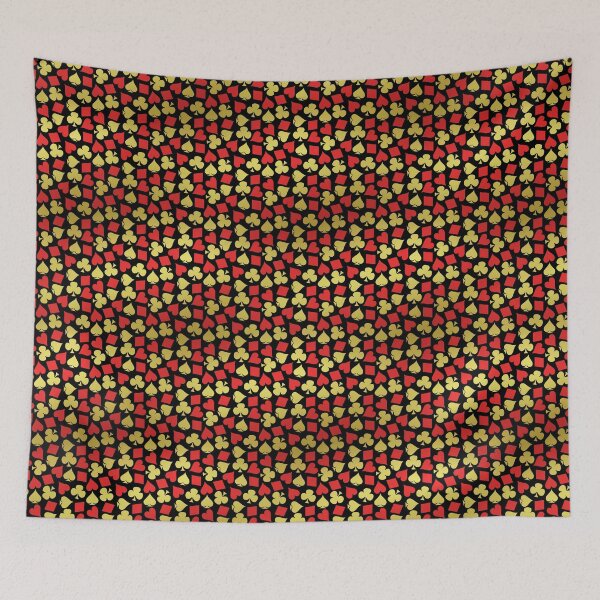 Item preview, Poker Card Suits Las Vegas Casino Gambler Red Gold Pattern designed and sold by emkayhess.