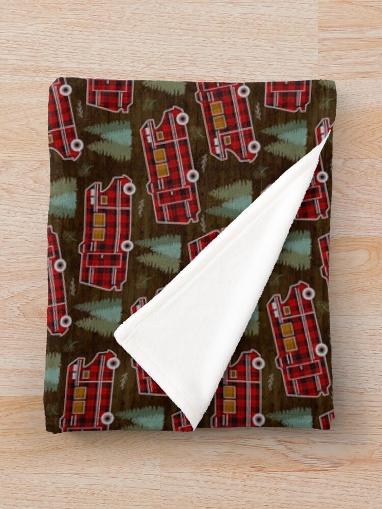 "Motorhome RV Travel Van Rustic Camping Pattern" Throw Blanket for Sale