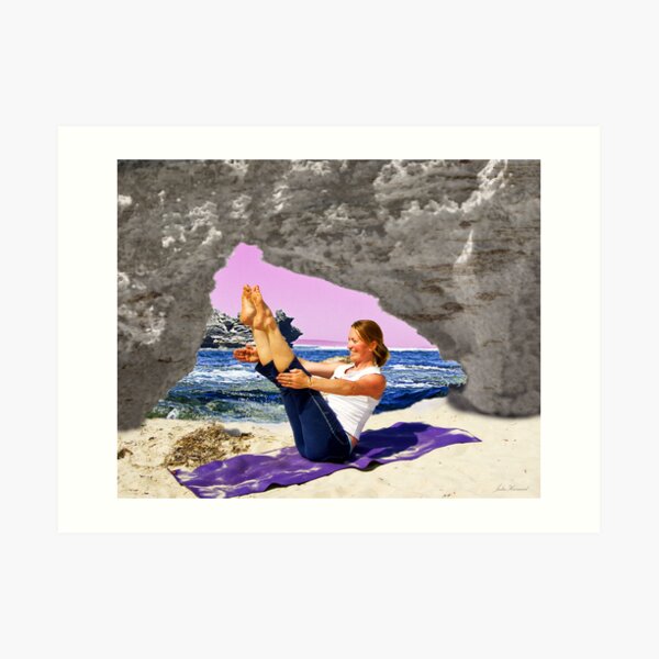 Yoga by the sea Art Print