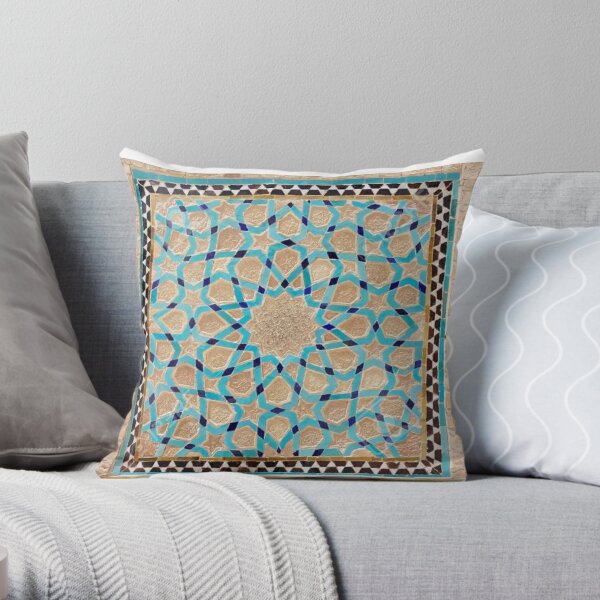 Details of the mosaic at the Jame Mosque of Yazd Throw Pillow