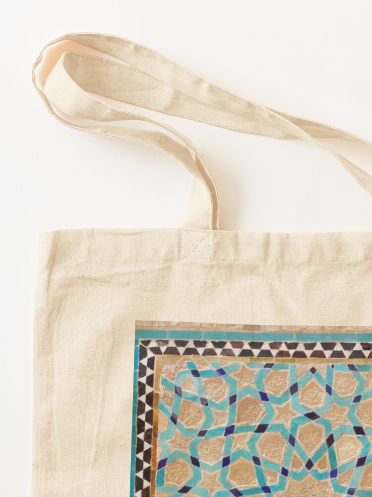 Alternate view of Details of the mosaic at the Jame Mosque of Yazd Tote Bag