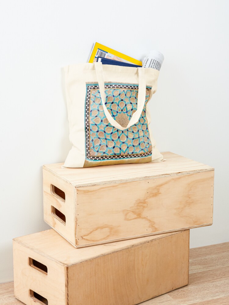 Alternate view of Details of the mosaic at the Jame Mosque of Yazd Tote Bag