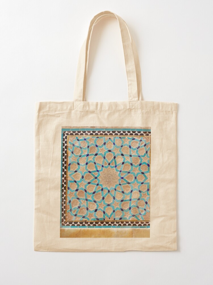 Alternate view of Details of the mosaic at the Jame Mosque of Yazd Tote Bag