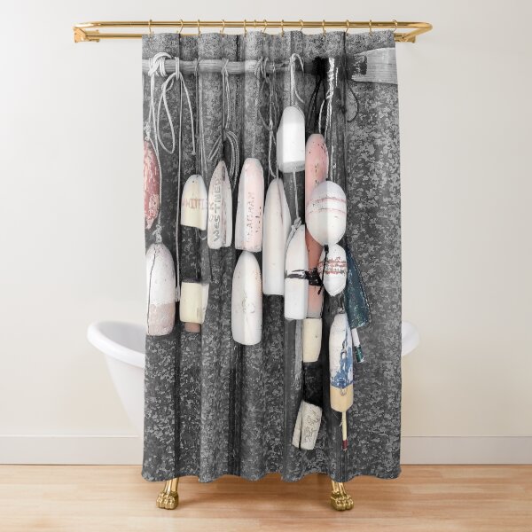 Lobster Buoys and Boat Oar Shower Curtain