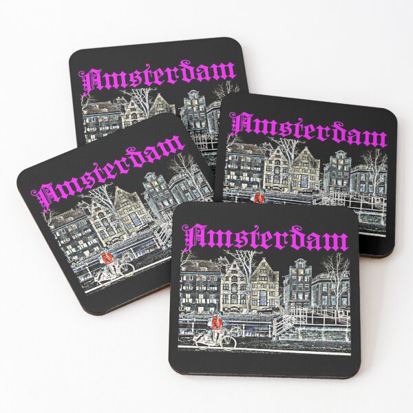 Item preview, Amsterdam Cyclist Bridge Buildings Dark designed and sold by alexvas.