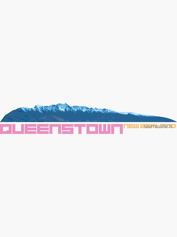 Thumbnail 3 of 3, Sticker, Queenstown New Zealand Otago Region designed and sold by warrenbisch.