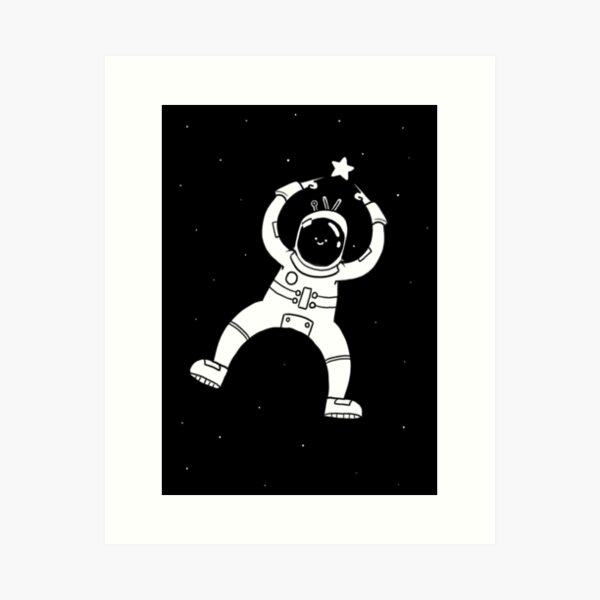 A cute astronaut with a star above their head Art Print