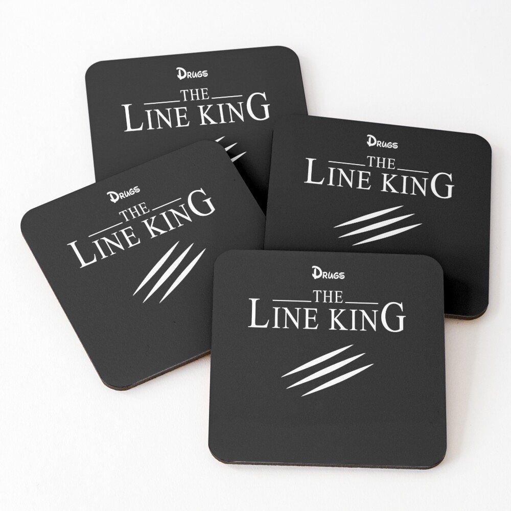 Funny Drugs The Line King Design Gift Coasters (Set of 4)