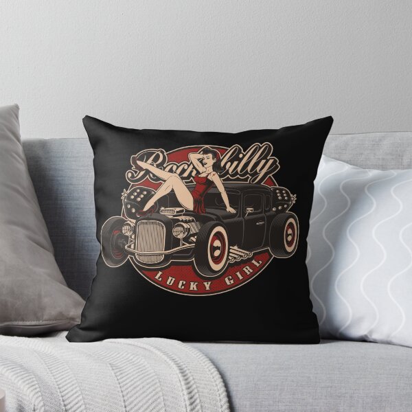 Item preview, Hot Rod Retro Classic Rockabilly Lucky Girl Gift designed and sold by Pizzaboy777.
