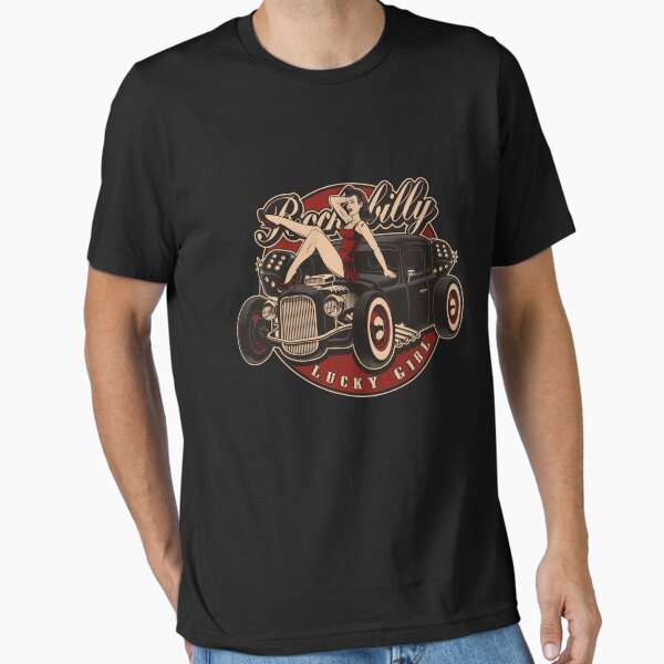 Item preview, Hot Rod Retro Classic Rockabilly Lucky Girl Gift designed and sold by Pizzaboy777.