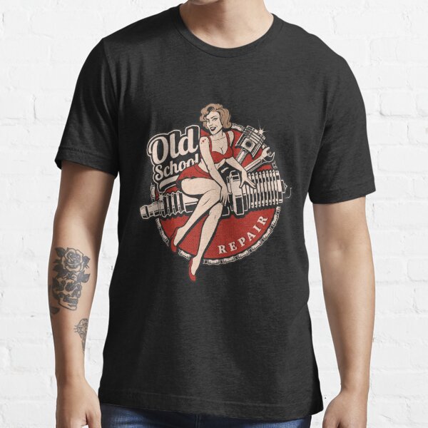 Rockabilly Girl Mechanic print ready shirt design - Buy t-shirt