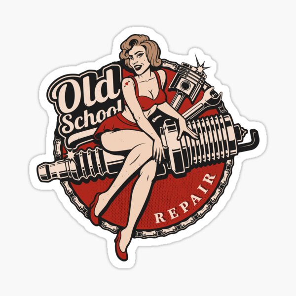 Vintage fishing pin up girl metal sign classic car