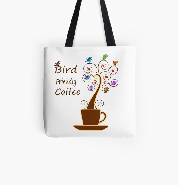 Save Birds' Habitats with Bird Friendly Coffee All Over Print Tote Bag
