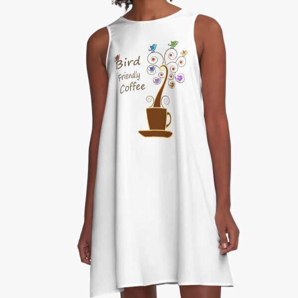 Save Birds' Habitats with Bird Friendly Coffee A-Line Dress