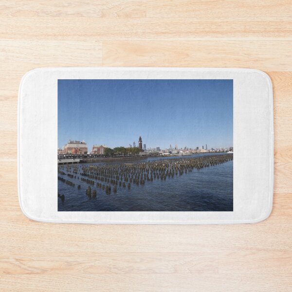Item preview, Abandoned Piers, Hudson River, Manhattan Skyline, Hoboken, New Jersey designed and sold by lenspiro.