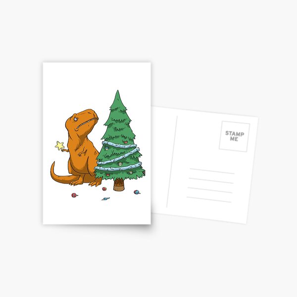 t rex christmas Postcard