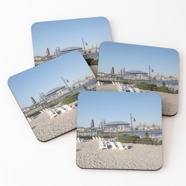 Artikelvorschau, Strand, Skyline von Manhattan, Hudson River, Hoboken, New Jersey entworfen und verkauft von lenspiro.