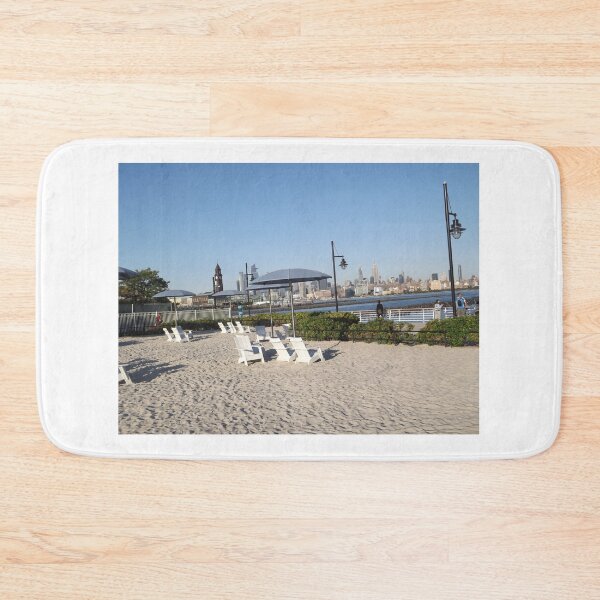 Item preview, Beach, Manhattan Skyline, Hudson River, Hoboken, New Jersey designed and sold by lenspiro.