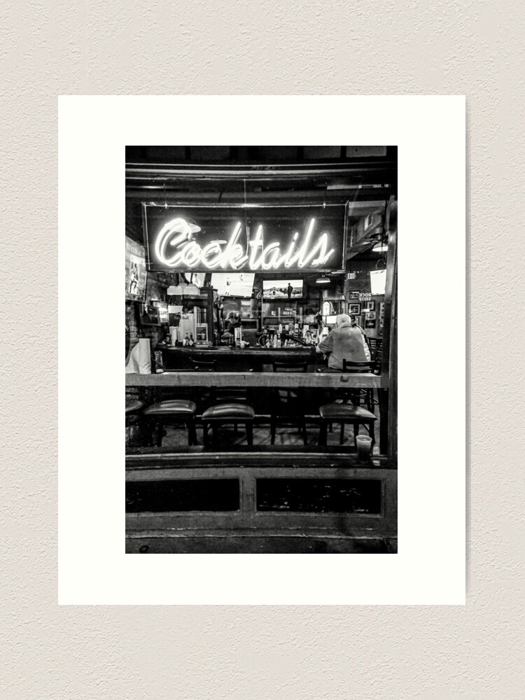 Alternate view of Cocktails in neon Art Print