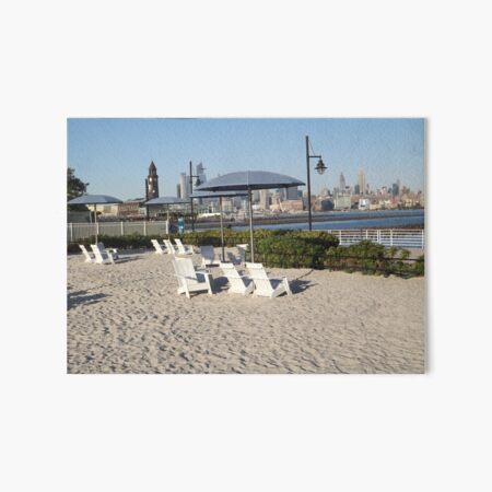 Artikel-Vorschau von Beach, Manhattan Skyline, Hudson River, Hoboken, New Jersey, designt und verkauft von lenspiro.