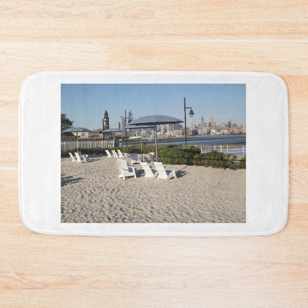Item preview, Beach, Manhattan Skyline, Hudson River, Hoboken, New Jersey designed and sold by lenspiro.