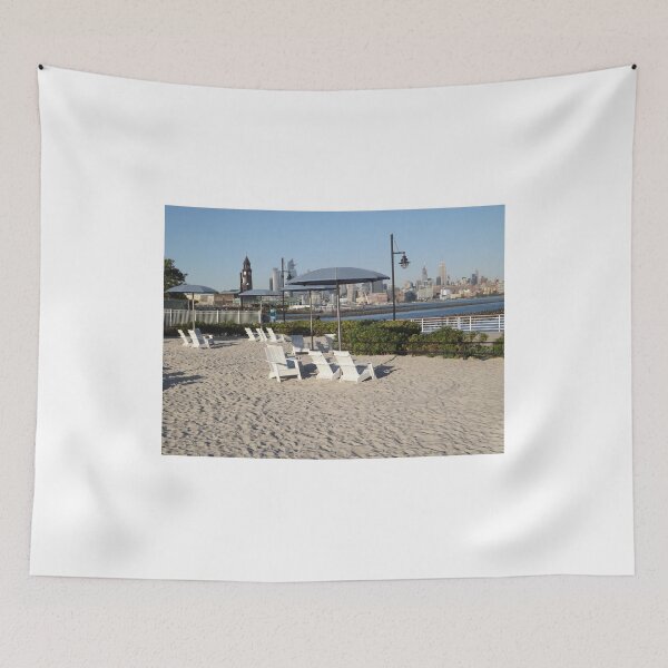 Item preview, Beach, Manhattan Skyline, Hudson River, Hoboken, New Jersey designed and sold by lenspiro.