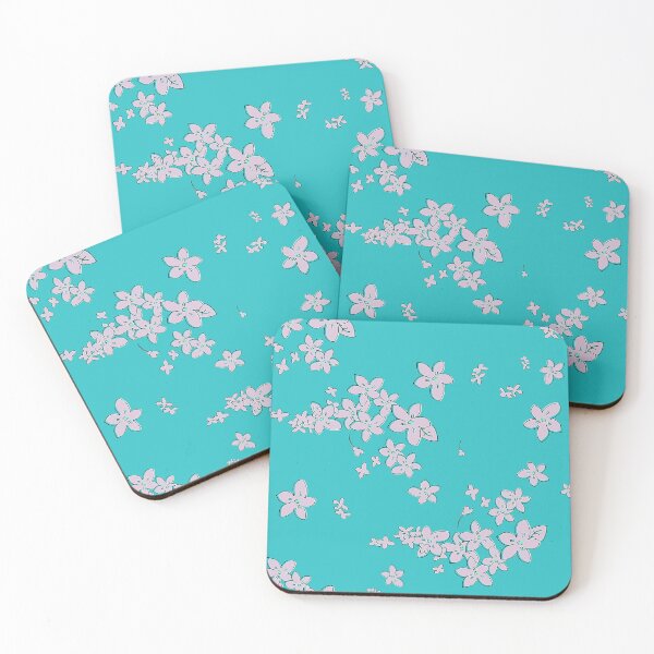 Item preview, David Rose Designs - Show of Flowers (Turquoise and Pink - Larger Scale) designed and sold by Sartabanfi.
