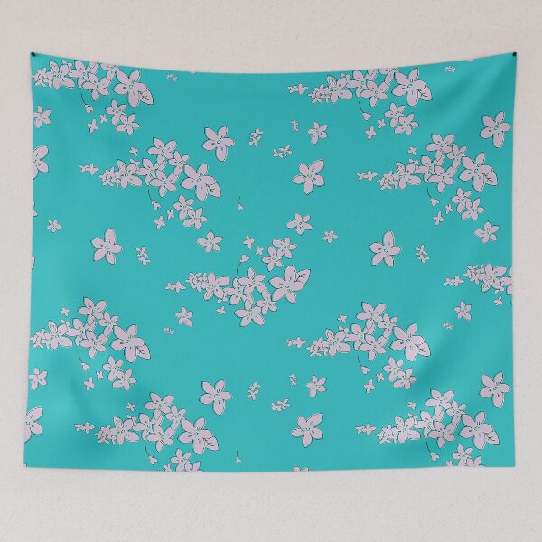 Item preview, David Rose Designs - Show of Flowers (Turquoise and Pink - Larger Scale) designed and sold by Sartabanfi.
