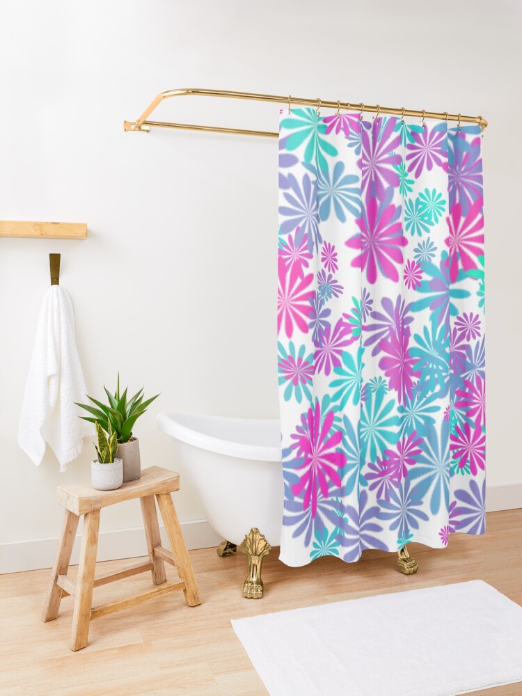 Alternate view of Flower power Shower Curtain