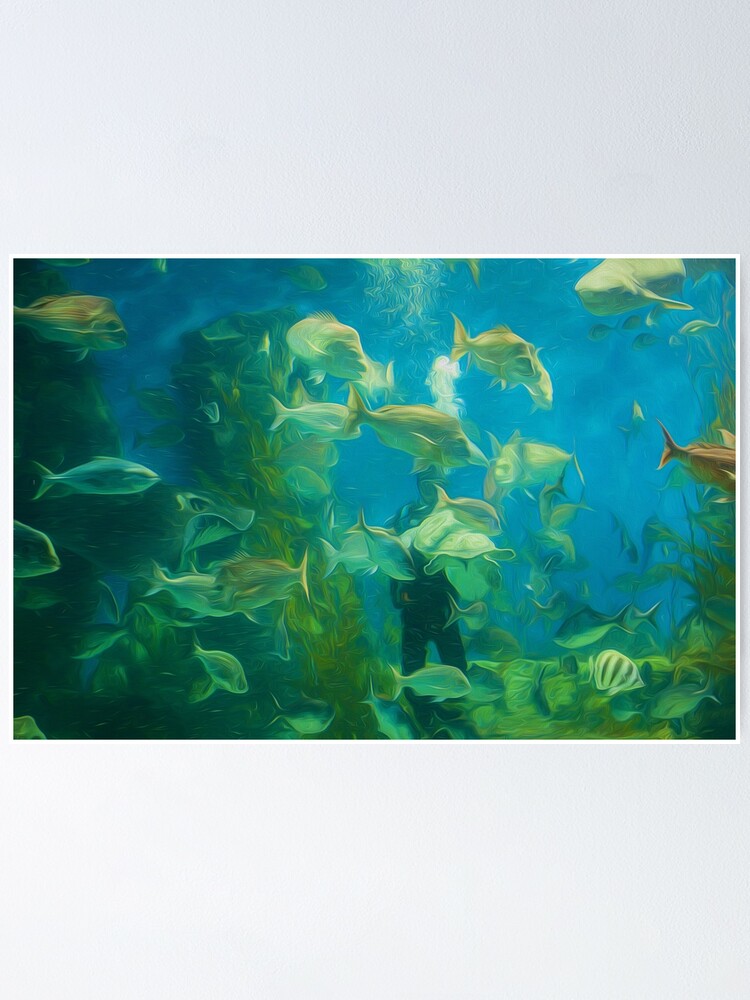 Alternate view of Cool Aquarium (digital painting) Poster