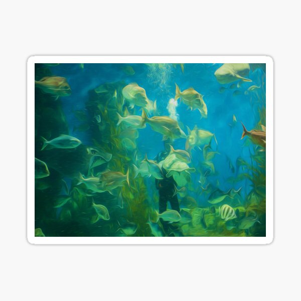 Cool Aquarium (digital painting) Sticker