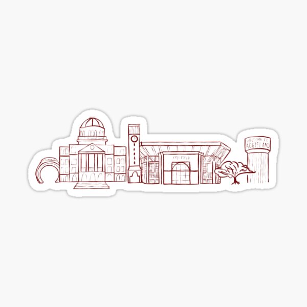 Rustic A&M campus Sticker