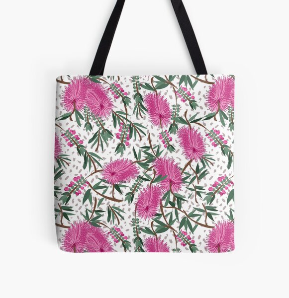 Australian Native Bottlebrush pattern All Over Print Tote Bag