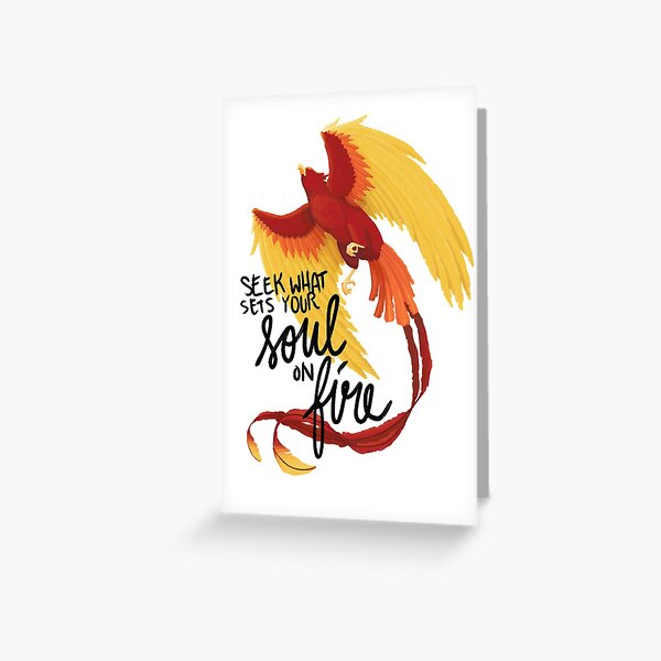 Item preview, Phoenix Rising with Quote “Seek what sets your soul on fire” designed and sold by meshellg12.