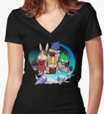 Star Fox Women's Fitted V-Neck T-Shirt