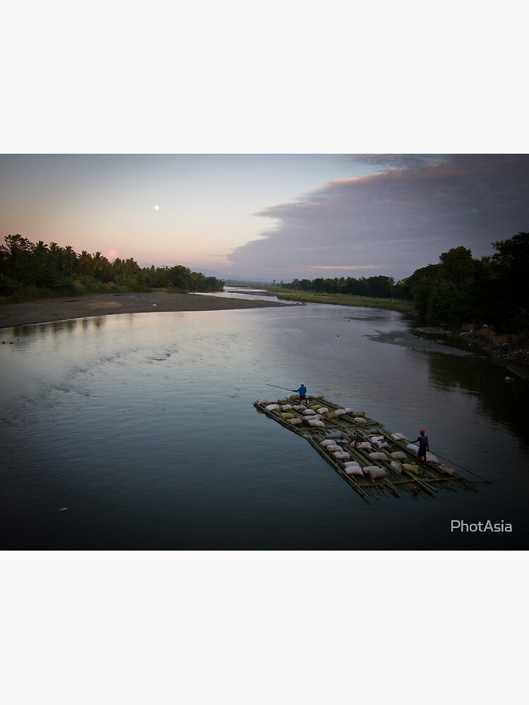 Bamboo boat by moonlight by PhotAsia