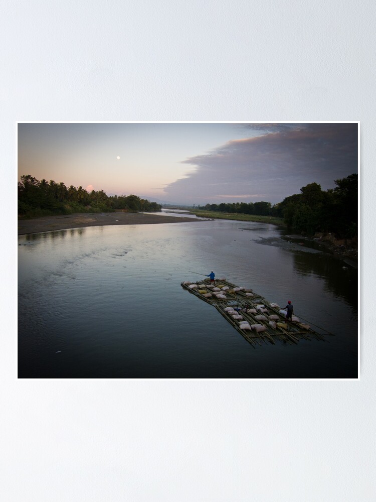 Alternate view of Bamboo boat by moonlight Poster