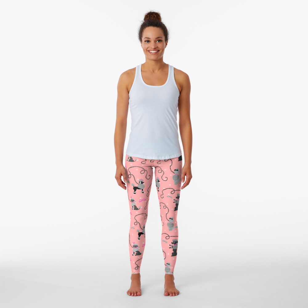 Dog breed leggings with pockets - POODLE - HERTTAHOUND - pink