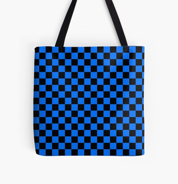 White and Baby Blue Checkerboard Tote Bag for Sale by