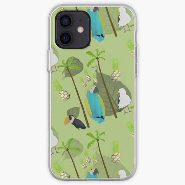 Tropical Birds Pattern iPhone Soft Case