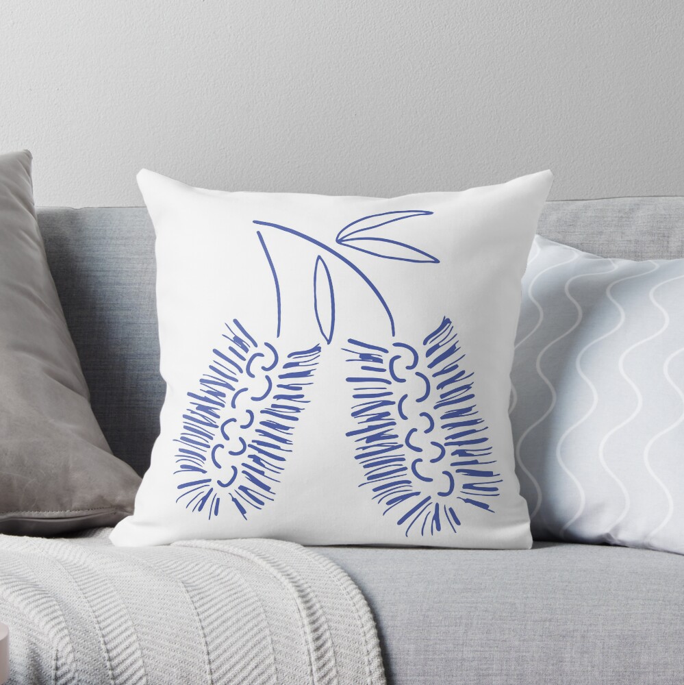 Abstract Australian Bottlebrush Throw Pillow
