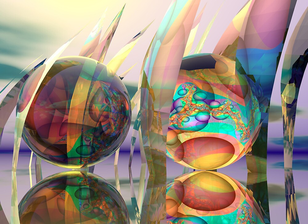 "Bubbles in a fantasy landscape" by walstraasart Redbubble