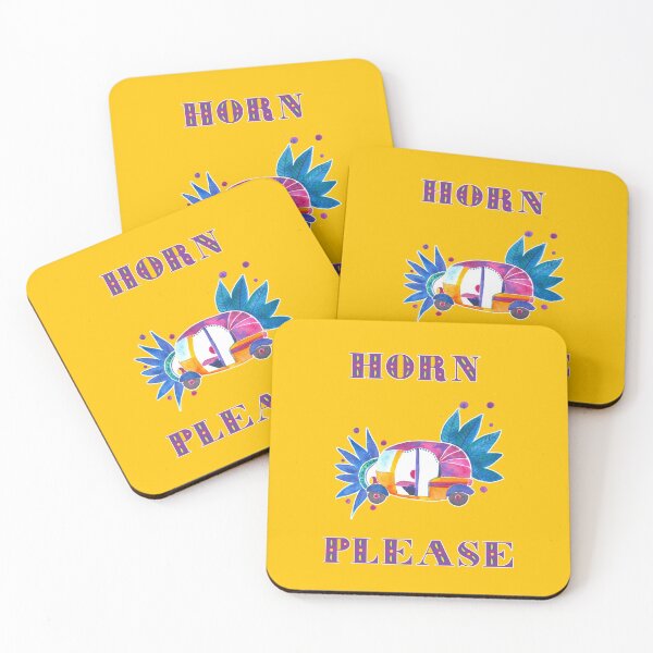 Horn Please - Indian Rickshaw Coasters (Set of 4)