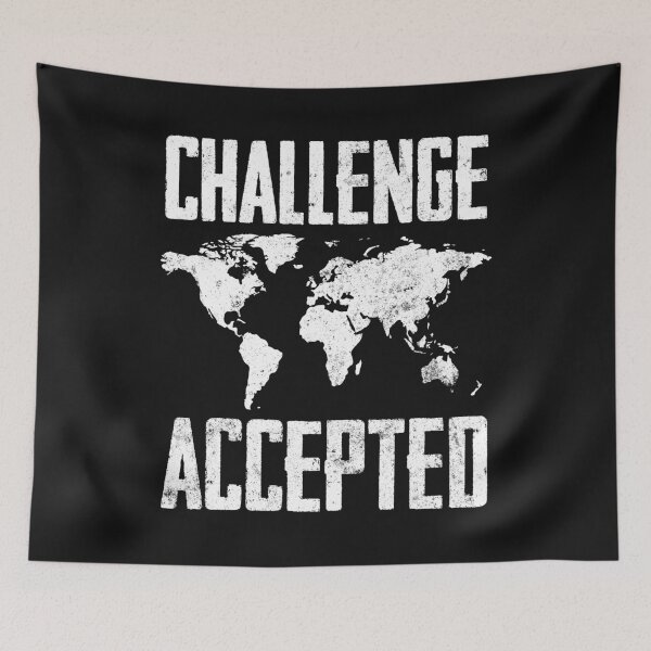 Item preview, Challenge Accepted Map | Travel World Traveler Gifts & Map designed and sold by findgreatshirts.