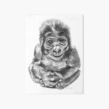 Gorilla Baby Art Board Print By Lisacherie Redbubble