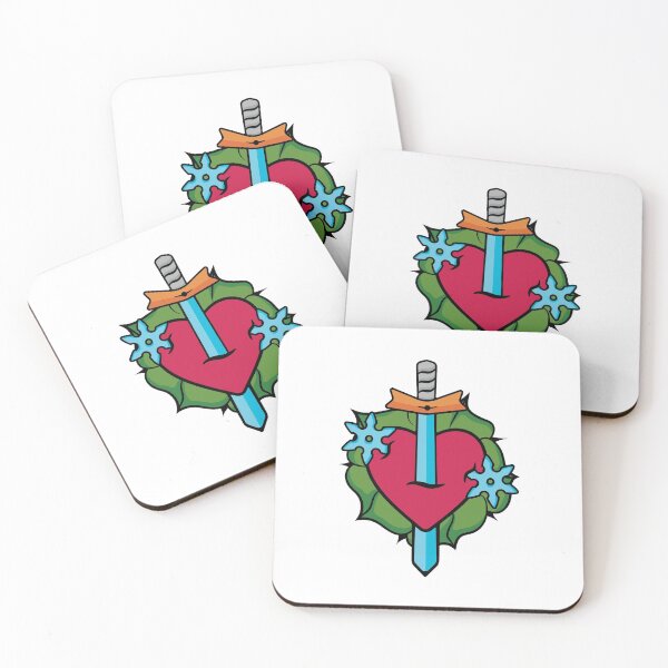 Item preview, Sword and Ninja Star in Heart - Tattoo Style designed and sold by shirtgrass.