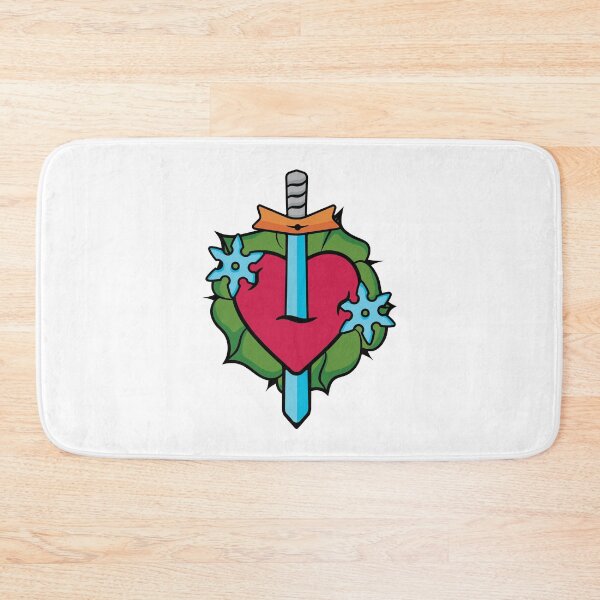 Item preview, Sword and Ninja Star in Heart - Tattoo Style designed and sold by shirtgrass.