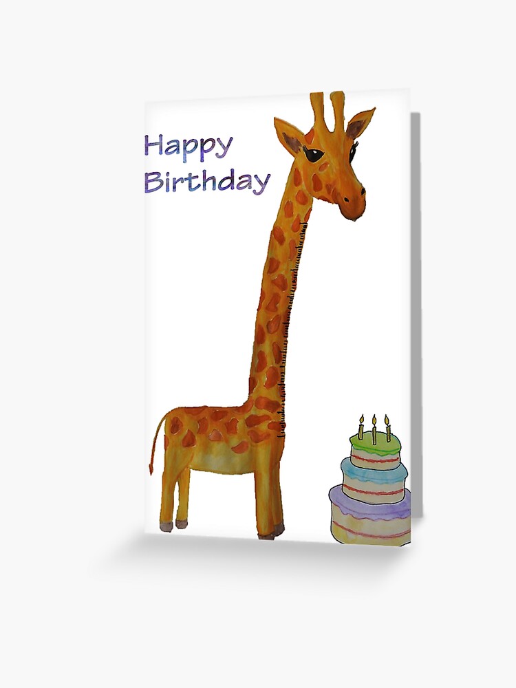 Carte De Vœux Anniversaire Girafe Par Aby Creative Redbubble