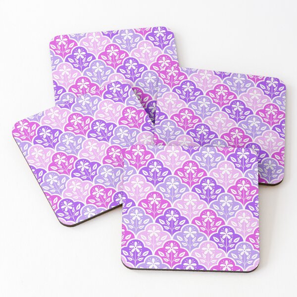 Item preview, Flower ornament ogee pattern in pink and purple designed and sold by HannaPaulina.